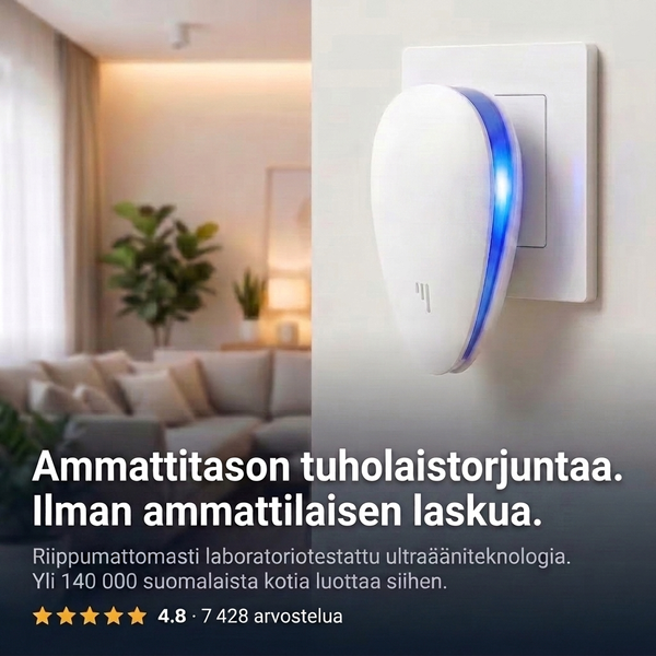 Aerö-ultraäänikarkotin loiseläimiä vastaan - Hävitä lopullisesti yli 14 tuholaista