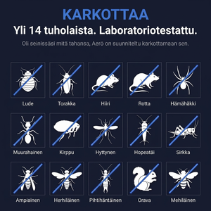Aerö-ultraäänikarkotin loiseläimiä vastaan - Hävitä lopullisesti yli 14 tuholaista